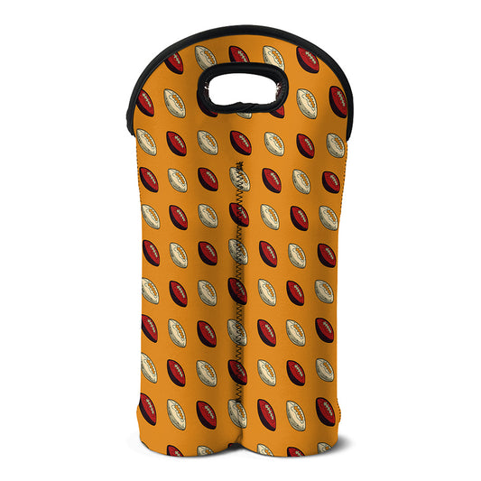 Retro American Football Ball Print Double Neoprene Wine Tote