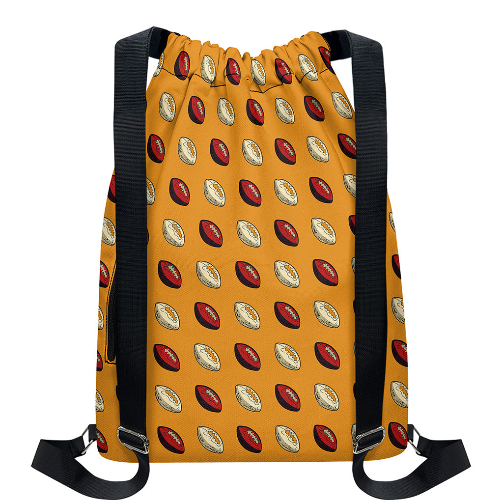 Retro American Football Ball Print Drawstring Backpack