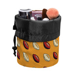 Retro American Football Ball Print Drawstring Makeup Bag