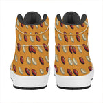 Retro American Football Ball Print High Top Leather Sneakers