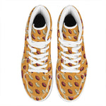 Retro American Football Ball Print High Top Leather Sneakers