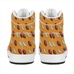 Retro American Football Ball Print High Top Leather Sneakers