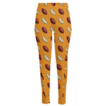 Retro American Football Ball Print High-Waisted Pocket Leggings