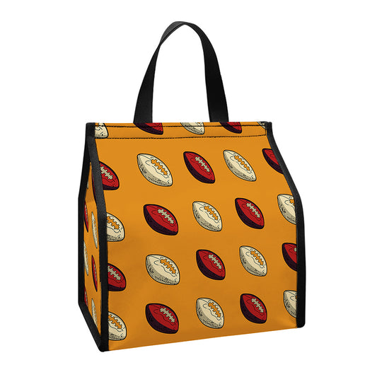 Retro American Football Ball Print Insulated Lunch Tote