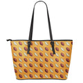 Retro American Football Ball Print Leather Tote Bag With Zipper