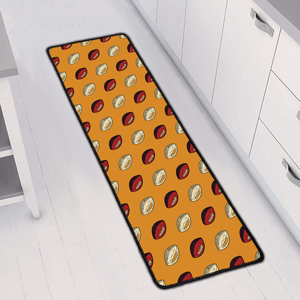 Retro American Football Ball Print Long Kitchen Mat