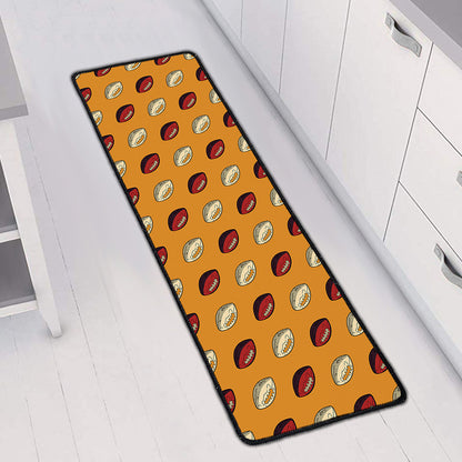 Retro American Football Ball Print Long Kitchen Mat