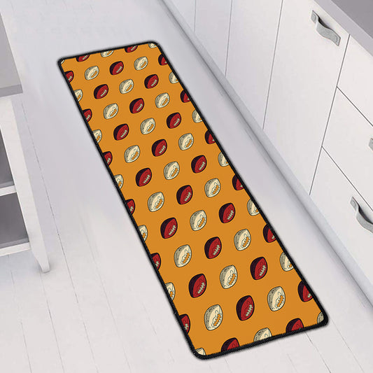 Retro American Football Ball Print Long Kitchen Mat