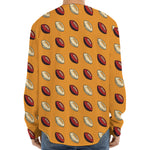 Retro American Football Ball Print Long Sleeve Baseball Jersey