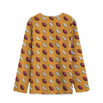 Retro American Football Ball Print Long Sleeve Short Coat