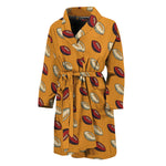 Retro American Football Ball Print Men's Bathrobe