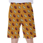 Retro American Football Ball Print Men's Beach Shorts