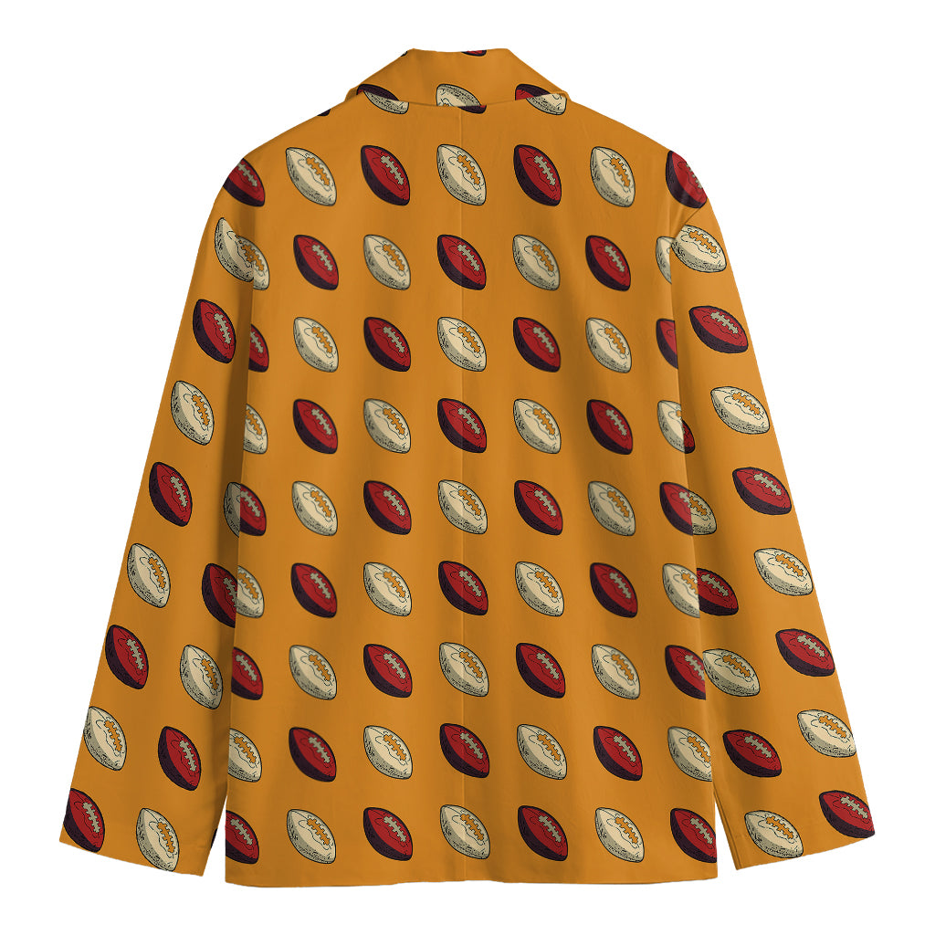 Retro American Football Ball Print Men's Blazer