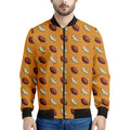 Retro American Football Ball Print Men's Bomber Jacket