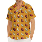 Retro American Football Ball Print Men's Deep V-Neck Shirt