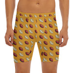 Retro American Football Ball Print Men's Long Boxer Briefs