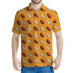 Retro American Football Ball Print Men's Polo Shirt