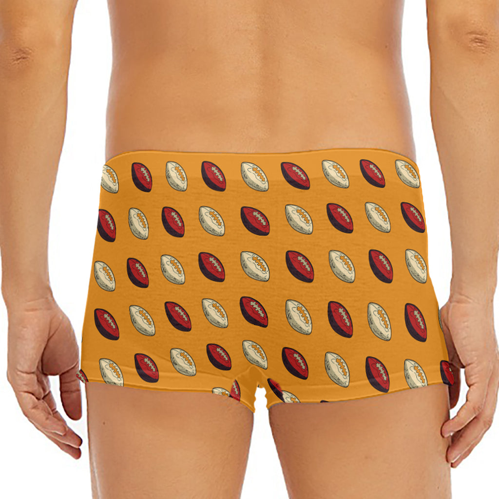 Retro American Football Ball Print Men's Short Boxer Briefs