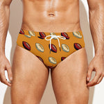 Retro American Football Ball Print Men's Swim Briefs