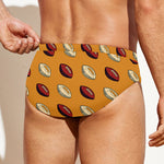 Retro American Football Ball Print Men's Swim Briefs