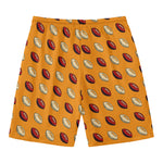 Retro American Football Ball Print Men's Swim Trunks