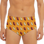 Retro American Football Ball Print Men's Triangle Swim Briefs