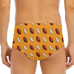 Retro American Football Ball Print Men's Triangle Swim Briefs