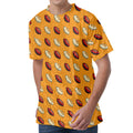 Retro American Football Ball Print Men's Velvet T-Shirt