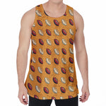 Retro American Football Ball Print Men's Velvet Tank Top