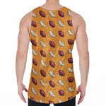 Retro American Football Ball Print Men's Velvet Tank Top
