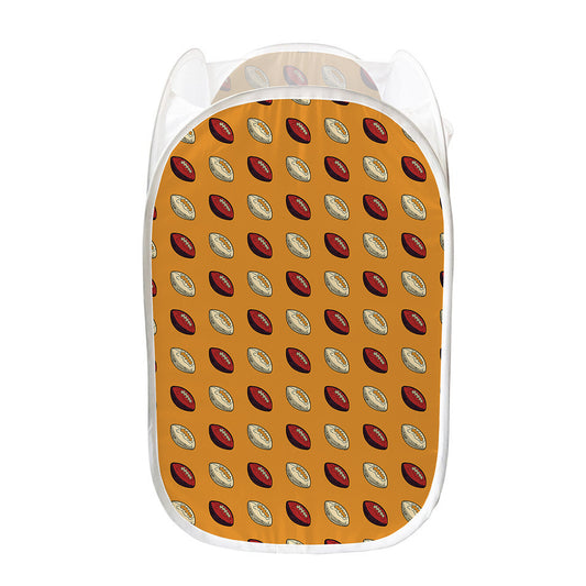 Retro American Football Ball Print Mesh Laundry Hamper