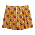 Retro American Football Ball Print Mesh Shorts