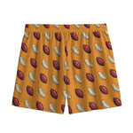 Retro American Football Ball Print Mesh Shorts