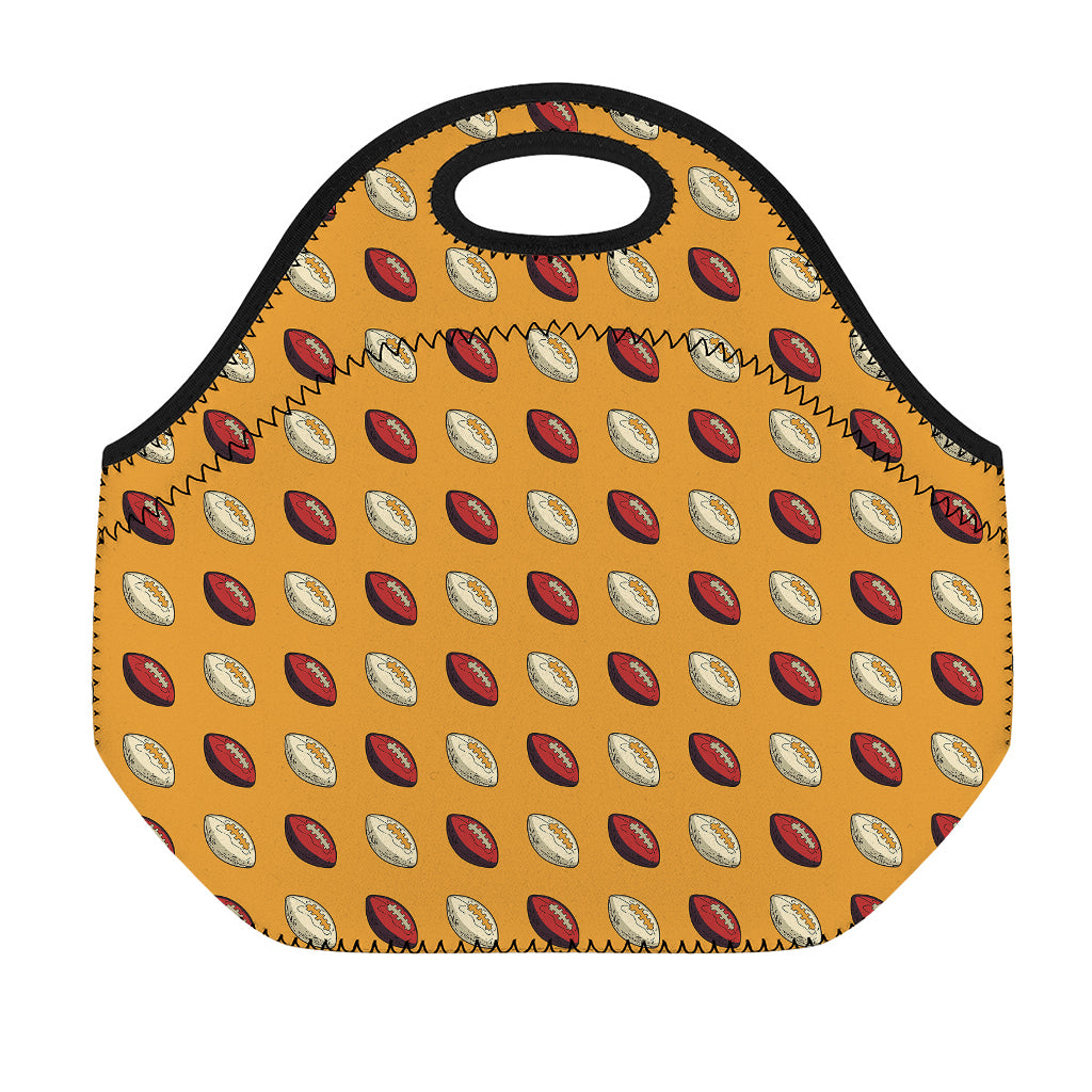Retro American Football Ball Print Neoprene Lunch Bag