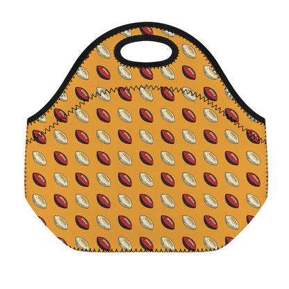 Retro American Football Ball Print Neoprene Lunch Bag