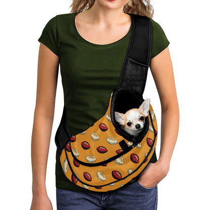 Retro American Football Ball Print Pet Sling Carrier