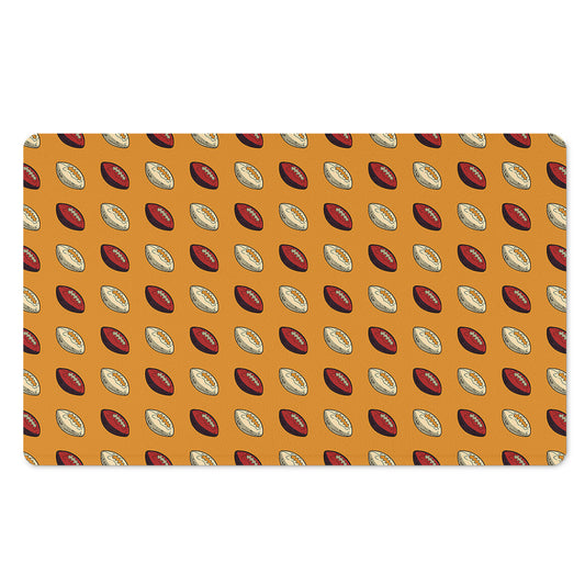 Retro American Football Ball Print Polyester Doormat