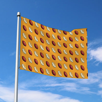 Retro American Football Ball Print Polyester Flag