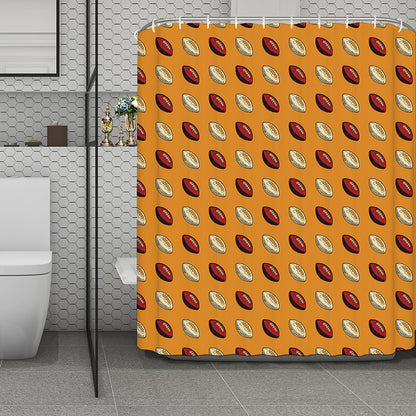 Retro American Football Ball Print Polyester Shower Curtain