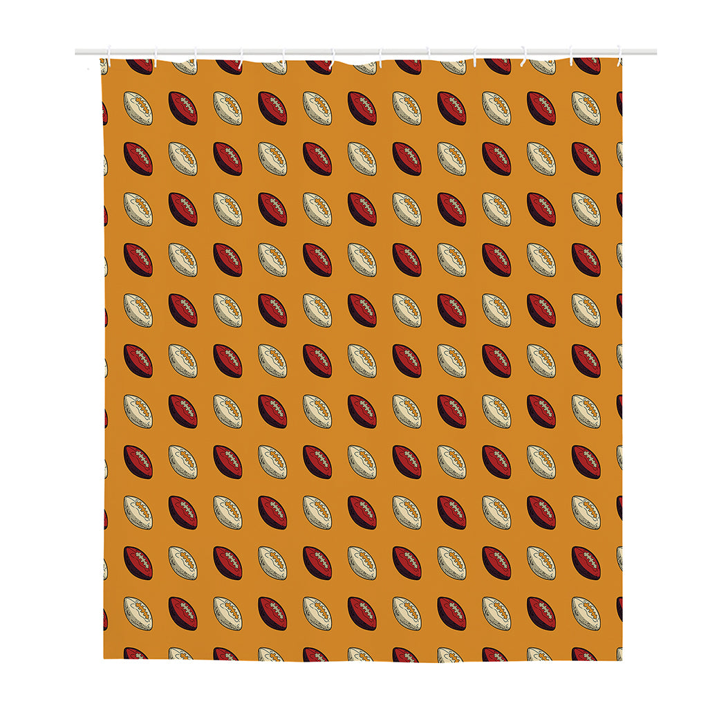 Retro American Football Ball Print Polyester Shower Curtain