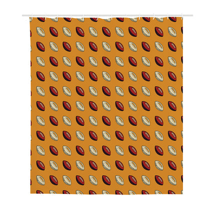 Retro American Football Ball Print Polyester Shower Curtain
