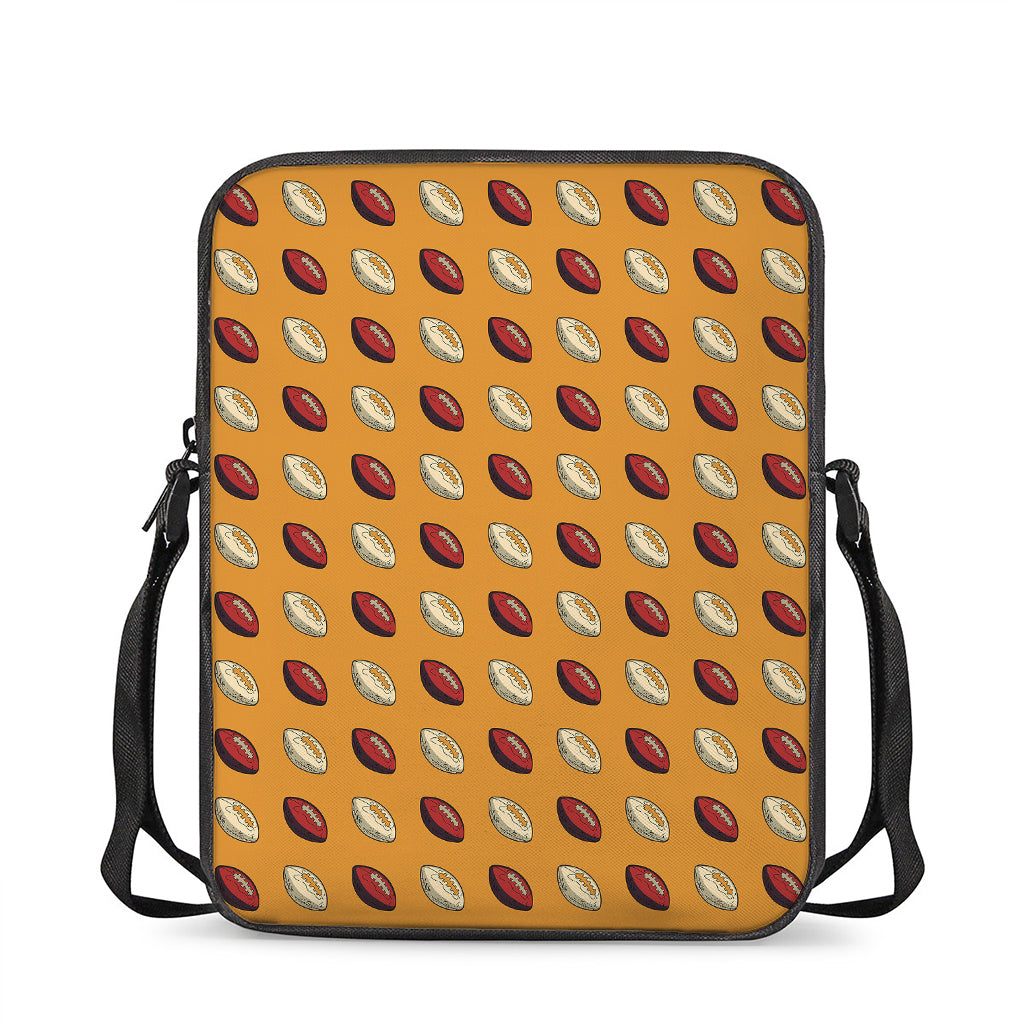 Retro American Football Ball Print Rectangular Crossbody Bag