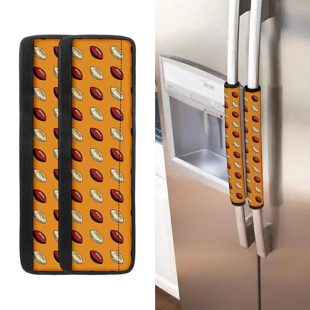 Retro American Football Ball Print Refrigerator Handle Covers