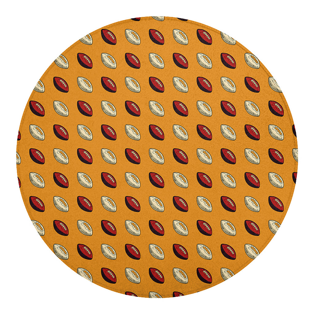 Retro American Football Ball Print Round Blanket