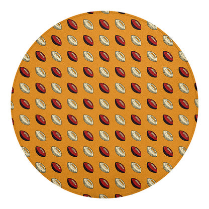 Retro American Football Ball Print Round Blanket