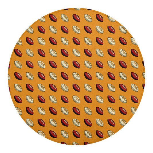 Retro American Football Ball Print Round Blanket