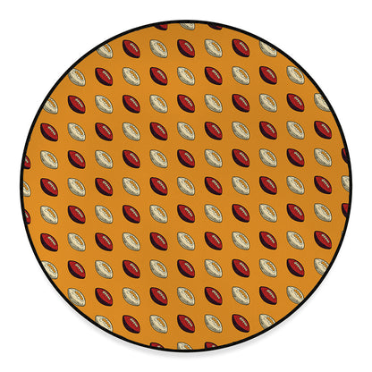 Retro American Football Ball Print Round Floor Mat