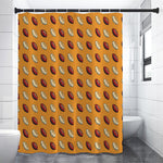 Retro American Football Ball Print Shower Curtain