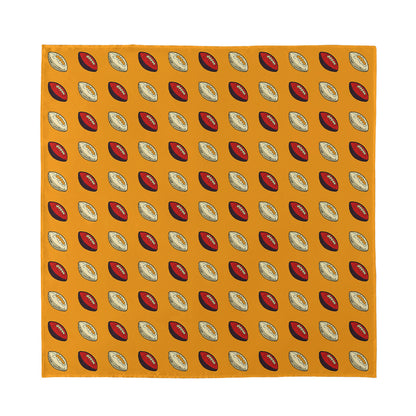 Retro American Football Ball Print Silk Bandana