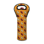 Retro American Football Ball Print Single Neoprene Wine Tote